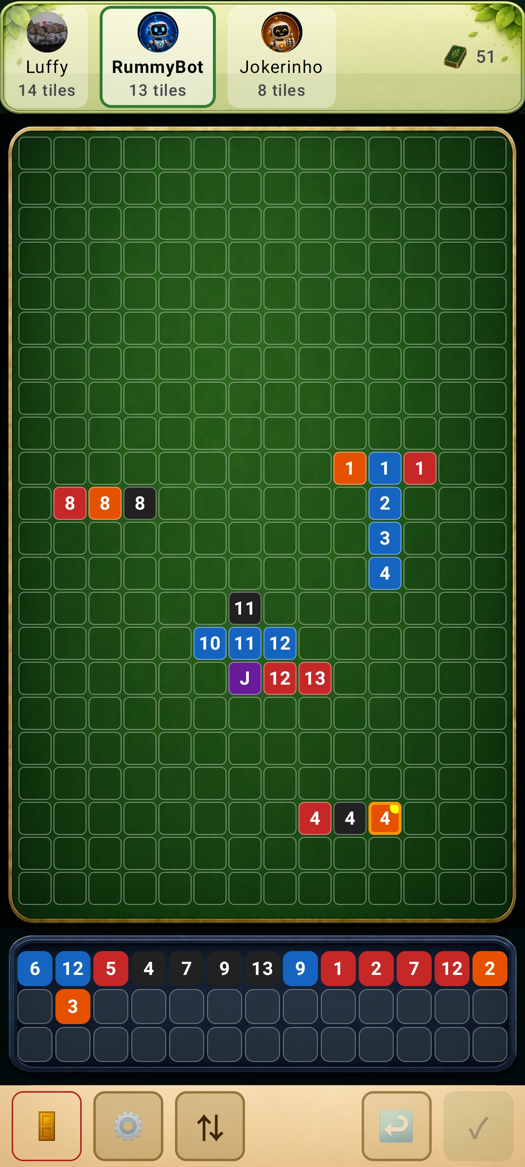 Crazy Rummy gameplay screen