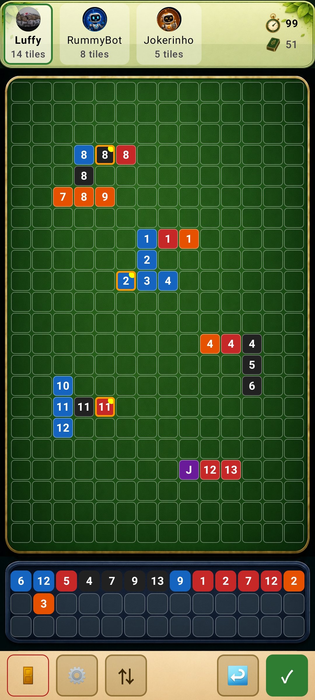 Crazy Rummy gameplay screen