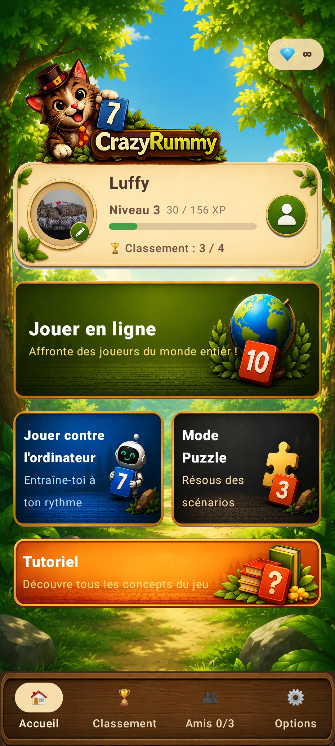 Crazy Rummy main screen